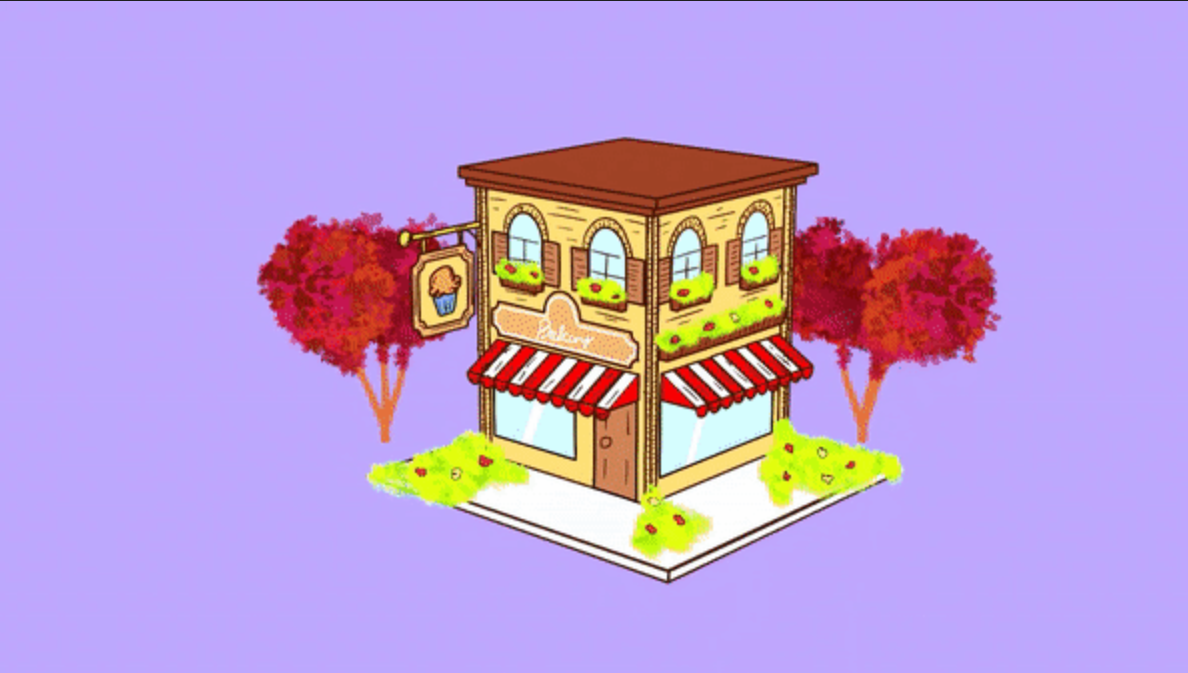 Animated bakery shop